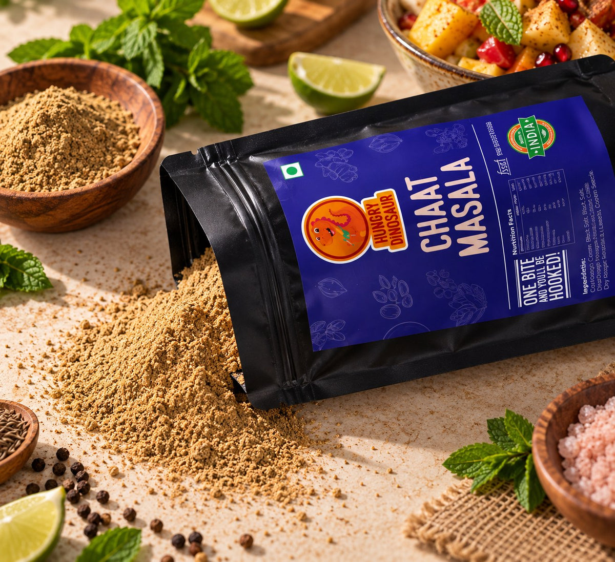 Chaat Masala pouch, open