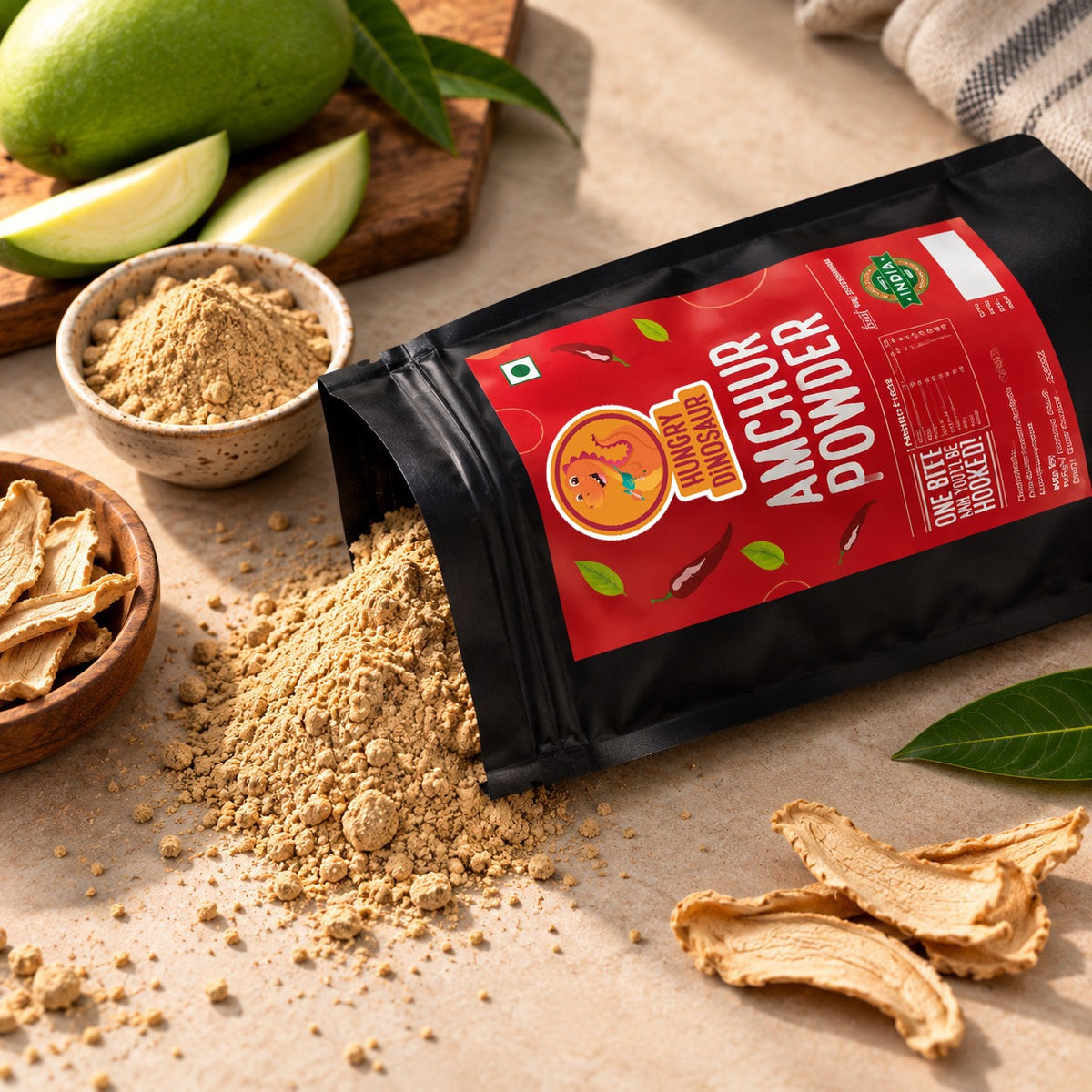 Amchur Powder pouch, open