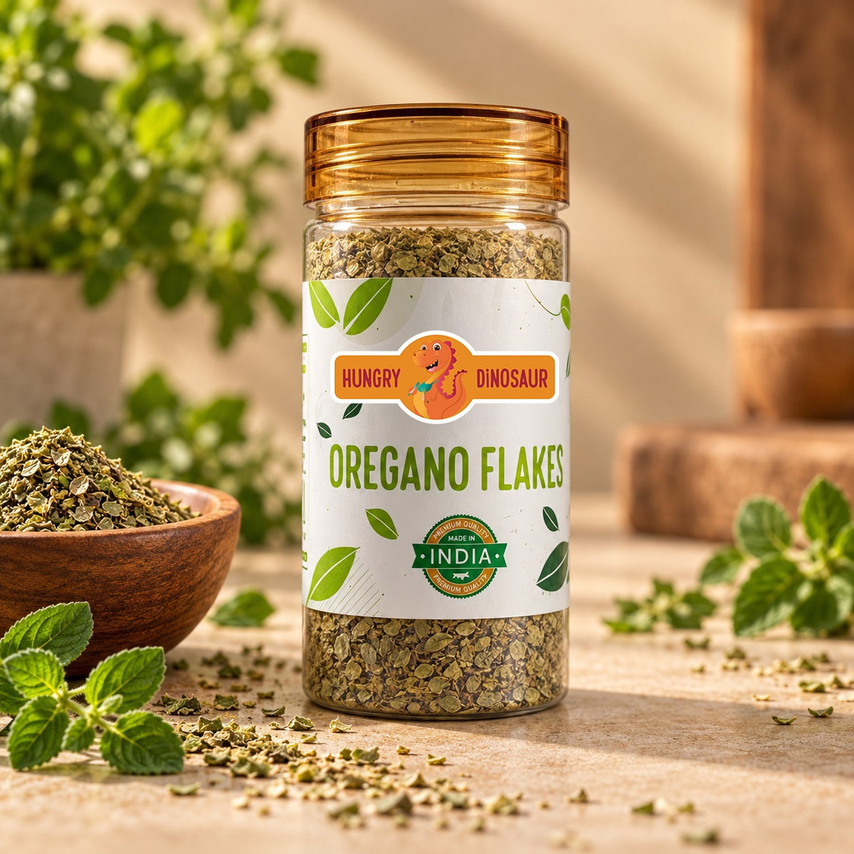 Oregano Flakes jar, front